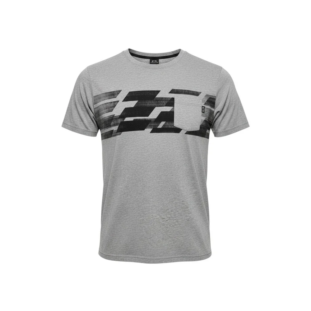 Oakley‎ Mens Pocket T-Shirt Gray Black Graphic Print Regular Fit Large L/G